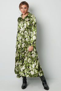 Floral Symphony Tie-Waist A-Line Maxi Dress