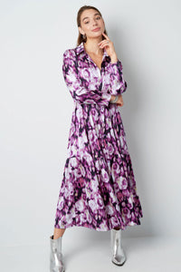 Floral Symphony Tie-Waist A-Line Maxi Dress