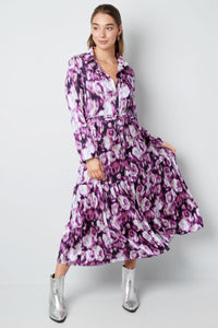 Floral Symphony Tie-Waist A-Line Maxi Dress