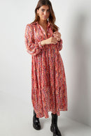 Paisley Print A-Line Maxi Dress