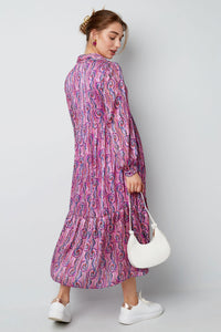 Paisley Print A-Line Maxi Dress