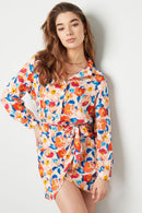 Summer Escape Floral Tie-Up Mini Dress - Multi