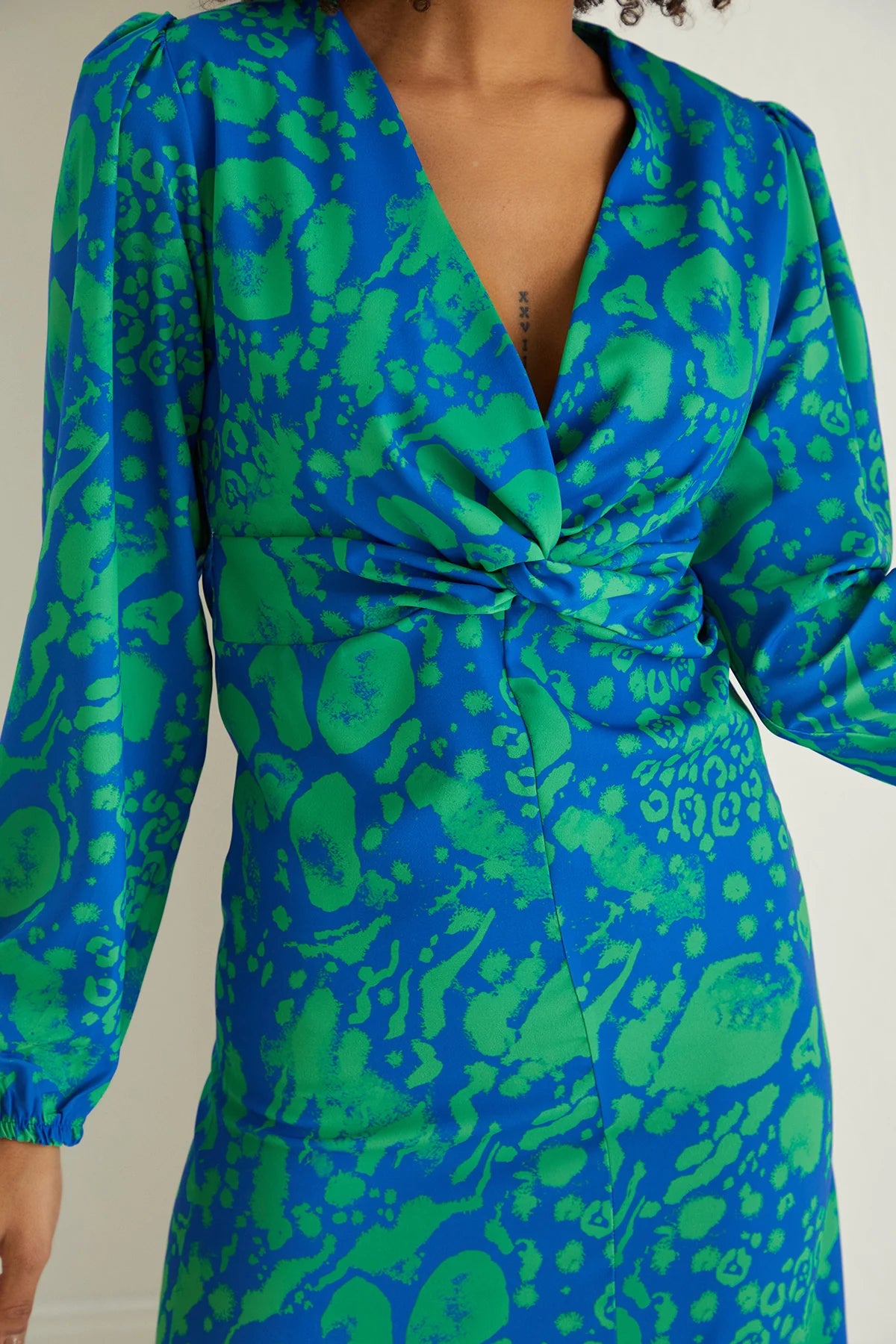 Tropical Twist Green and Blue Print Midi/Maxi Dress